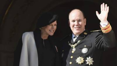 Alberto y Charlene, en el balcón de palacio el pasado mes de noviembre.