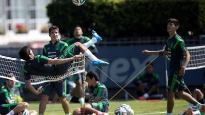 Fotografía tomada de Mexsport de un entrenamiento de la selección mexicana.