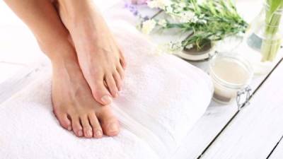 Beautiful feet of a woman during treatments.