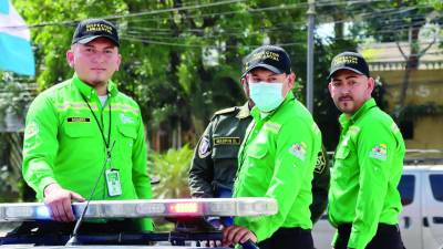 Así visten los policías municipales ambientales de San Pedro Sula.