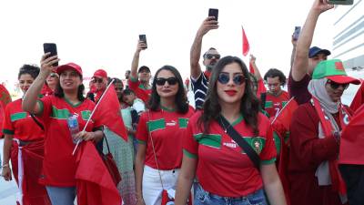 Los aficionados de Marruecos llegaron en gran cantidad para ver a su amada selección.