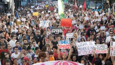 Seguidores de Dilma Rousseff y del Partido de los Trabajadores anuncian más protestas contra Temer. EFE