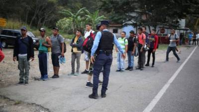 Un nuevo grupo de migrantes hondureños partió el pasado sábado hacia EEUU./EFE.