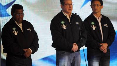 Los magistrados Saúl Escobar, David Matamoros Batson y Enrique Ortez Sequeira