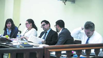 La audiencia en una de las salas del Poder Judicial.