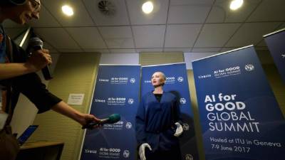 Sophie fue una de las atracciones de la conferencia sobre inteligencia artificial.