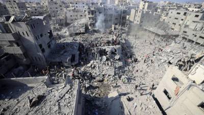 Vista de la destrucción provocada por los ataques del ejército israelí en la Franja de Gaza.