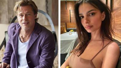 El actor Brad Pitt y la modelo Emily Ratajkowski.