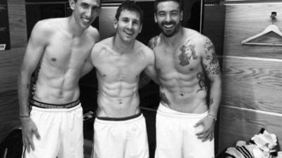 Lionel Messi junto a Lavezzi y Di María (Foto: Instagram)