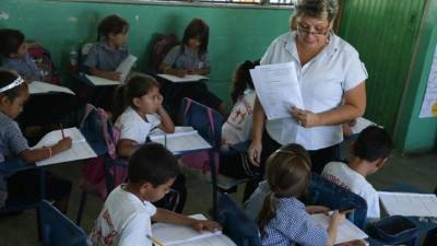 Los escolares sampedranos están haciendo las pruebas esta mañana.