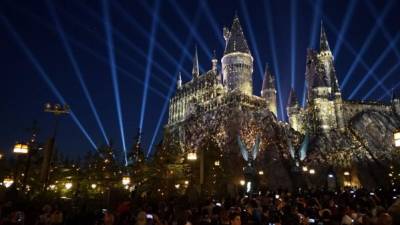El espectáculo, que contiene elementos icónicos de las casas de la escuela de magia Hogwarts. Fotos: insideuniversal.net