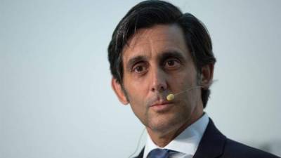 El presidente de Telefonica, José Maria Álvarez-Pallete, habla durante la apertura del I Fórum España-Brasil que se celebró el pasado mes de abril en Sao Paulo (Brasil). EFE