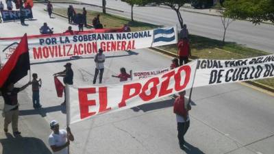 EL FRNP realizó su marcha en San Pedro Sula.
