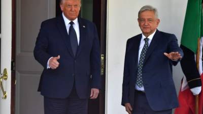 Trump recibió a Obrador en la Casa Blanca para el primer encuentro entre ambos líderes./AFP.