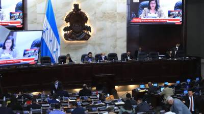 Diputados hondureños durante una sesión legislativa en el Congreso Nacional.