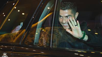 Cristiano arribó este lunes a Riad para su presentació con el Al Nassr este martes.