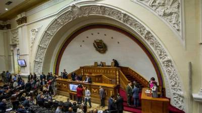 Vista general del hemiciclo de sesiones de la Asamblea Nacional de Venezuela en la ciudad de Caracas (Venezuela). EFE/Archivo