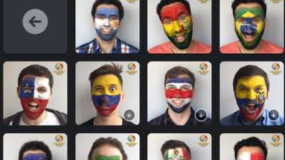 Los filtros permiten usar los colores de todas las selecciones que participarán en el torneo.