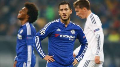 Eden Hazard no pudo guilar al Chelsea al triunfo ante el Dinamo Kiev. Foto AFP