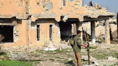 Edificios destruidos en Ramadi, Irak, en una zona que se dijo ocupada por yijadistas.