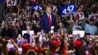 Trump durante un evento de campaña en Pensilvania.