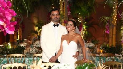 Los novios Sabrine Mahchi Larach y Carlos Alberto Moreira Vásquez