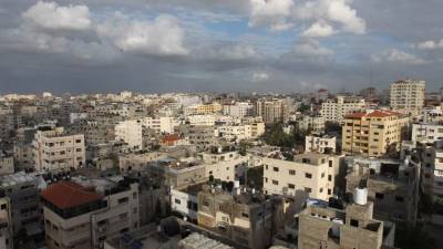 Escombros de un edificio que se derrumbó por los ataques israelíes. AFP