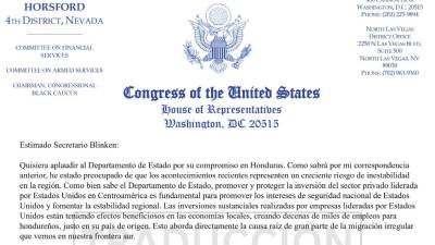 La carta enviada al Secretario Anthony Blinken.