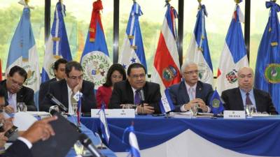 Cancilleres de Honduras, Guatemala y El Salvador.
