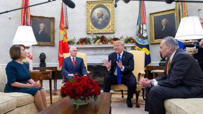 Trump discutió fuertemente con los líderes demócratas en una reunión en la Casa Blanca sobre el presupuesto federal./AFP.