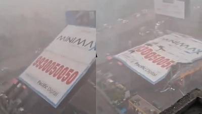 El cartel medía 70 metros por 50 metros, según un mensaje publicado en X por la policía de <b>Bombay</b>.