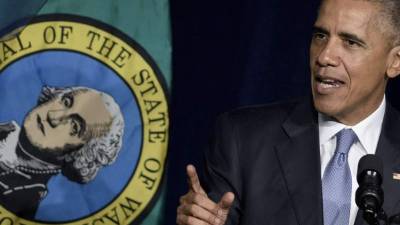 El presidente Barack Obama bromeó sobre las aspiraciones del rapero.