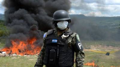 Un total de 211 kilos de cocaína fueron incinerados este viernes por la Policía Militar.
