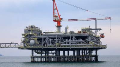 Una plataforma flotante de petróleo en Iraq.