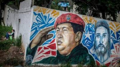 Pared con un grafiti del fallecido Hugo Chávez en el sector 23 de enero, en Caracas.