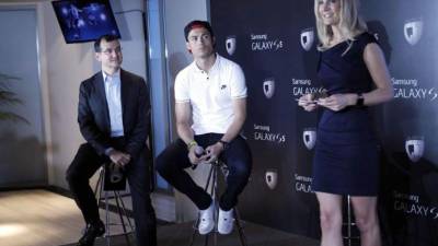 Cristiano Ronaldo durante el acto publicitario en el que ha participado.