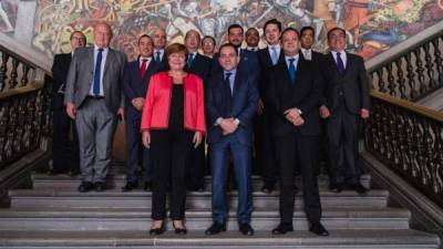 Kristalina Georgieva posó con presidentes de los Bancos Centrales y ministros de Finanzas de Centroamérica y México.