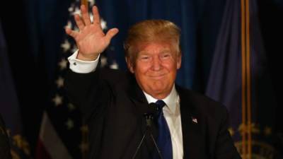 El precandidato republicano Donald Trump celebró su triunfo en New Hampshire.