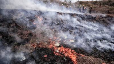 Un incendio en zona rural de Tegucigalpa (Honduras), en una fotografía de archivo.