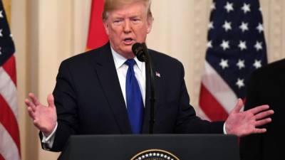 US President Donald Trump, speaks during a press conference with Chinas Vice Premier Liu He(not shown), the countrys top trade negotiator, before they sign a trade agreement between the US and China during a ceremony in the East Room of the White House in Washington, DC on January 15, 2020. (Photo by SAUL LOEB / AFP)