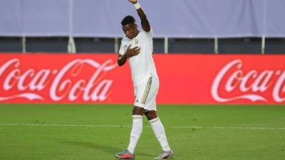 Así festejó su gol Vinícius ante Mallorca. Foto EFE.