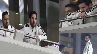 Lionel Messi no pudo jugar ante España y vio en las graderías la goleada que le encajaron los españoles a Argentina (6-1). El crack del FC Barcelona sufrió la humillación que tuvieron sus compañeros.