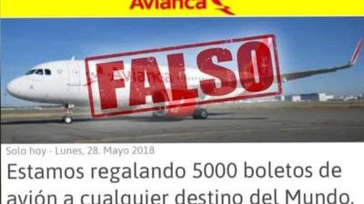 Cadena falsa que regala boletos aéreos.