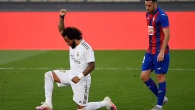 Marcelo dedicó su gol a George Floyd y al movimiento Black Lives Matter. Foto AFP.