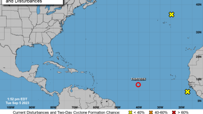 Localización de la depresión tropical 13, en el Atlántico.