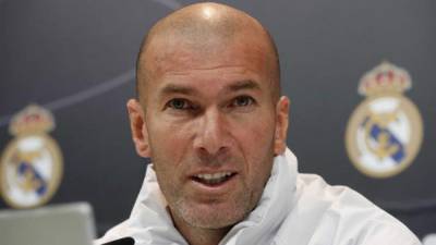 El entrenador del Real Madrid, Zinedine Zidane, durante la rueda de prensa. EFE