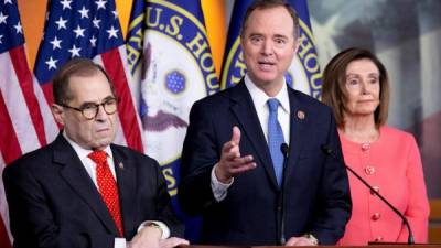 Adam Schiff, Jerry Nadler y Nancy Pelosi. Foto: EFE