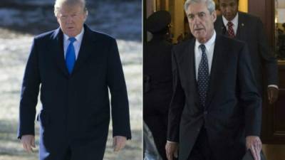 El presidente de Estados Unidos Donald Trump y el fiscal especial y exjefe del FBI Robert Mueller. Foto AFP