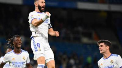 Karim Benzema gritó a todo pulmón su gol ante Mallorca. Foto AFP.