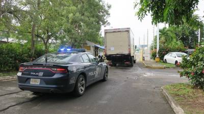 Patrulla de la policía en San Juan, Puerto Rico.